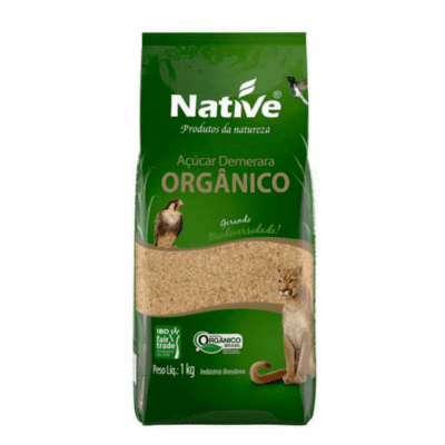 Açúcar Orgânico Demerara 1kg Native - amendoeiraorganica.com.br