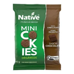 Mini cookie Orgânico Chocolate Native - 40g - Amendoeira Orgânica