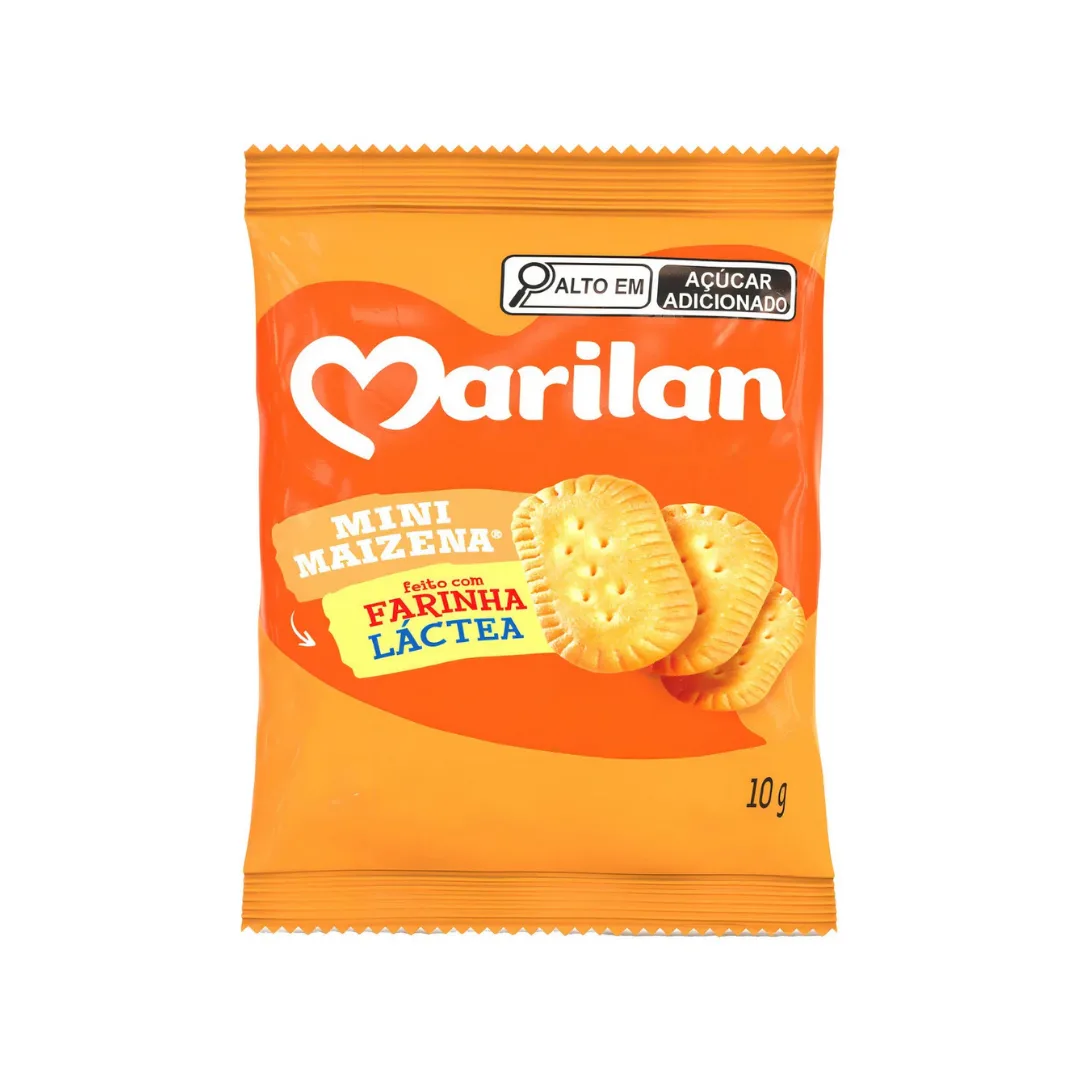 Biscoito Mini Maizena Marilan Sachê 10g Caixa 200 Unidades