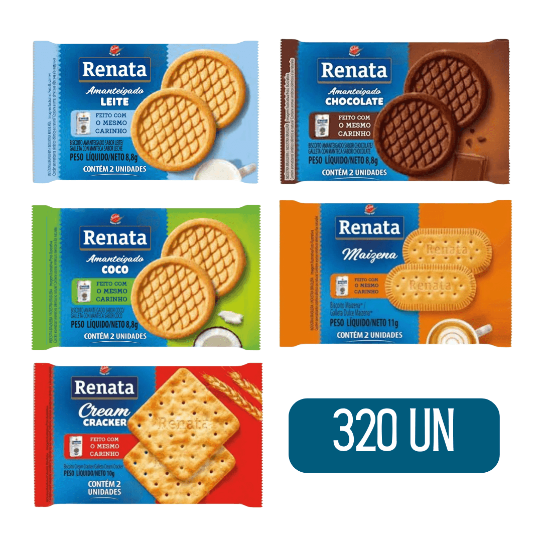 Kit 320 Biscoito Sache Renata Todos Os Sabores