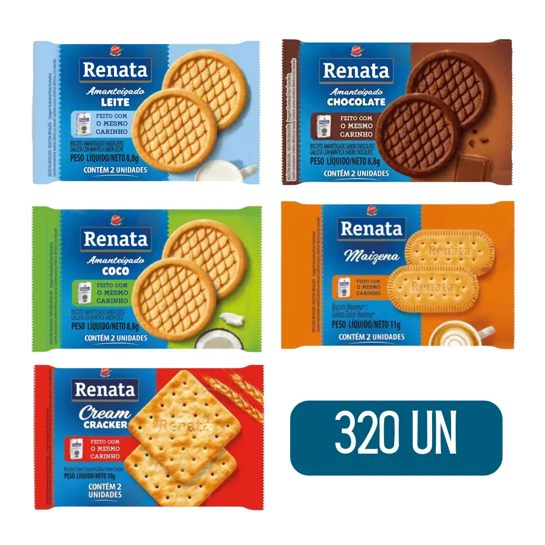 Kit 320 Biscoito Sache Renata Todos Os Sabores