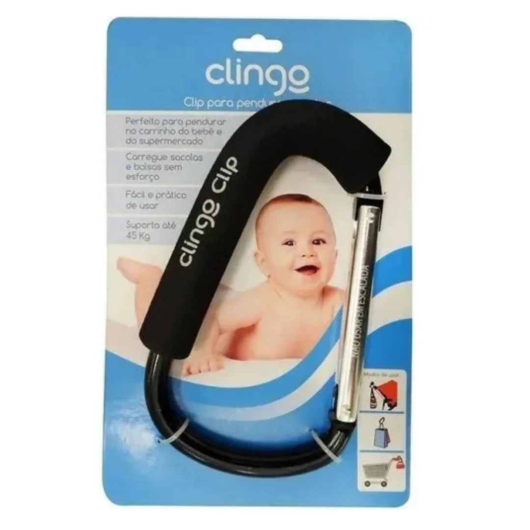 Gancho Pendurar Bolsa Carrinho De Bebê Ate 40kg Clip Clingo