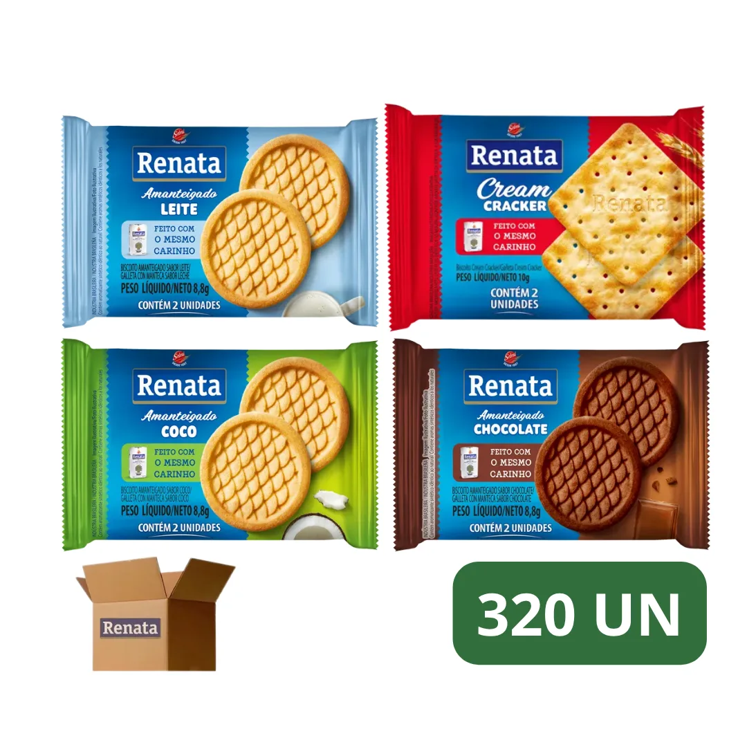 Kit 320 Sachês Sortidos Biscoito Renata